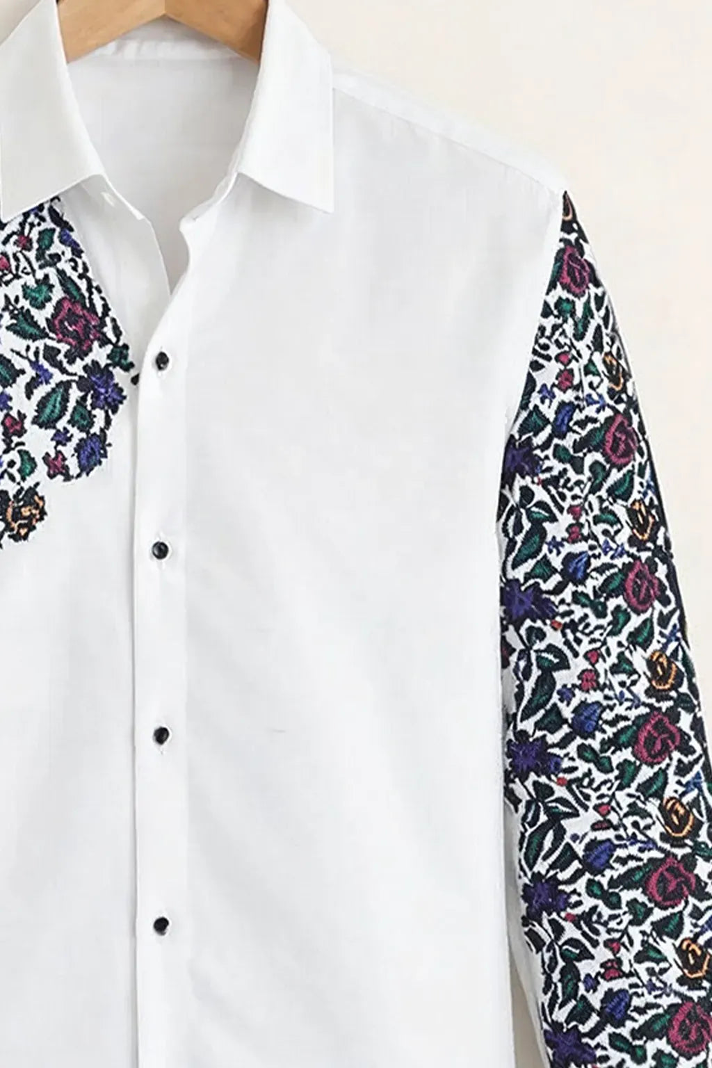 Spretix Men's Premium Floral Embroidered Casual Full Sleeve Shirt