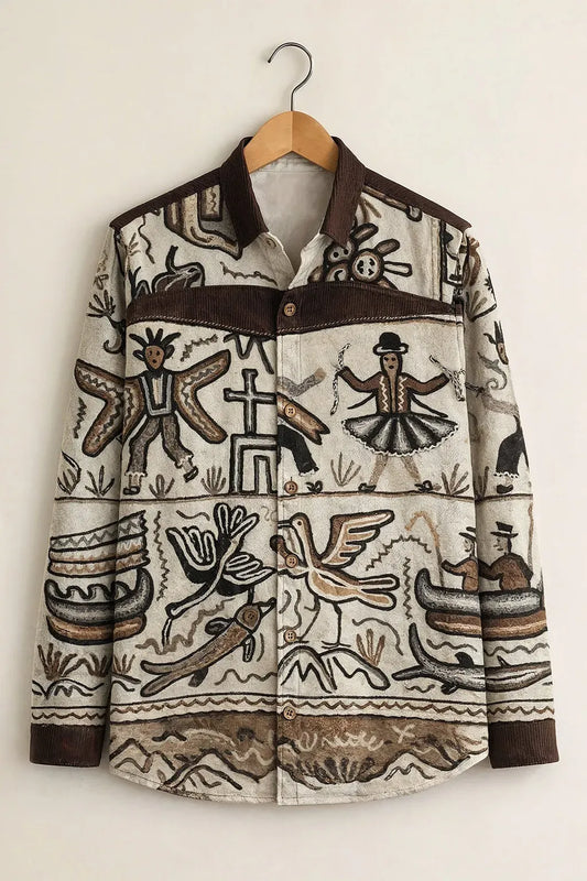 Spretix Men's Premium Tribal Art Print Casual Full Sleeve Shirt