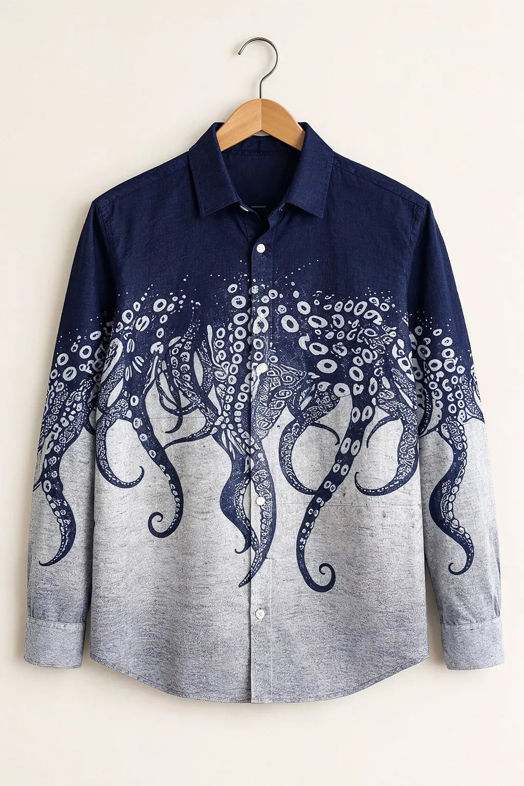 Spretix Men's Premium Octopus Tentacle Graphic Casual Full Sleeve Shirt