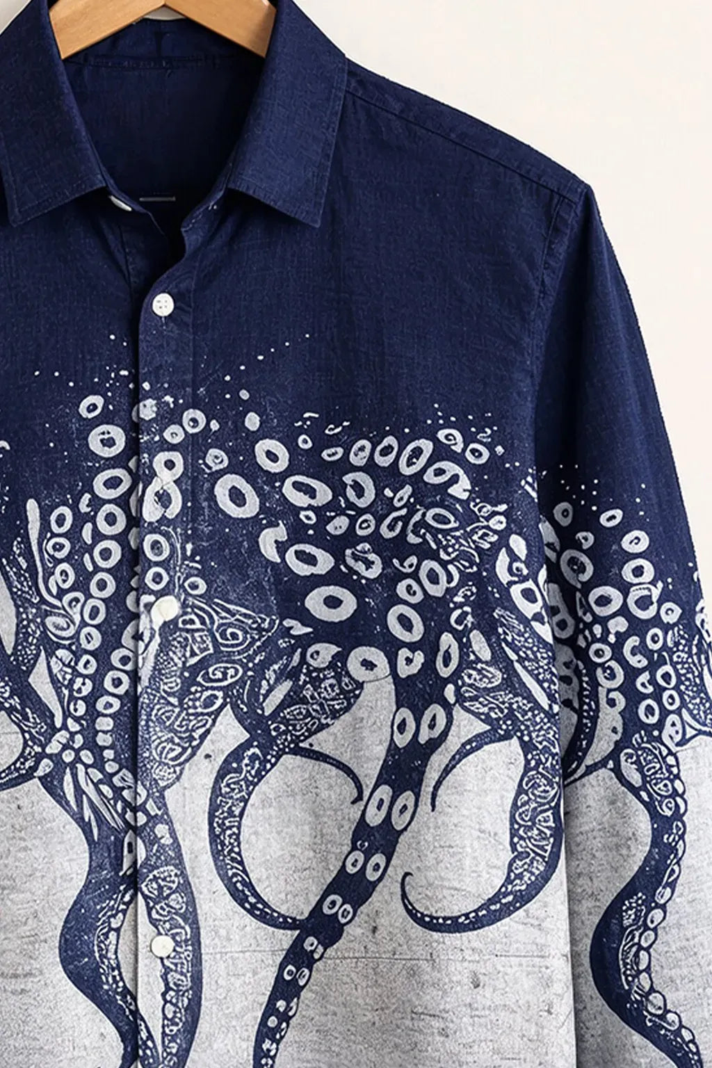 Spretix Men's Premium Octopus Tentacle Graphic Casual Full Sleeve Shirt