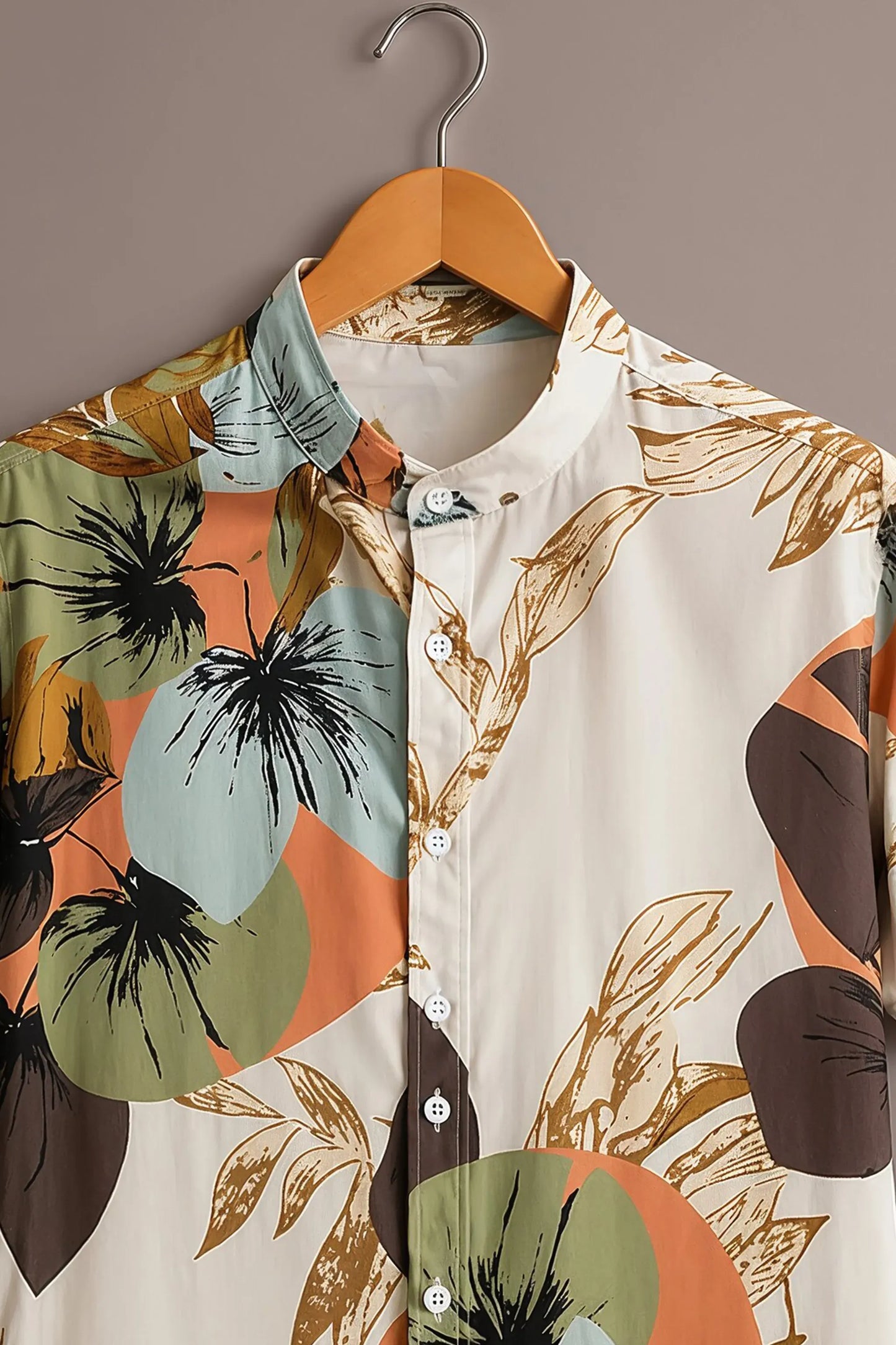 Spretix Men's Premium Tropical Abstract Floral Camp Collar Half Sleeve Shirt