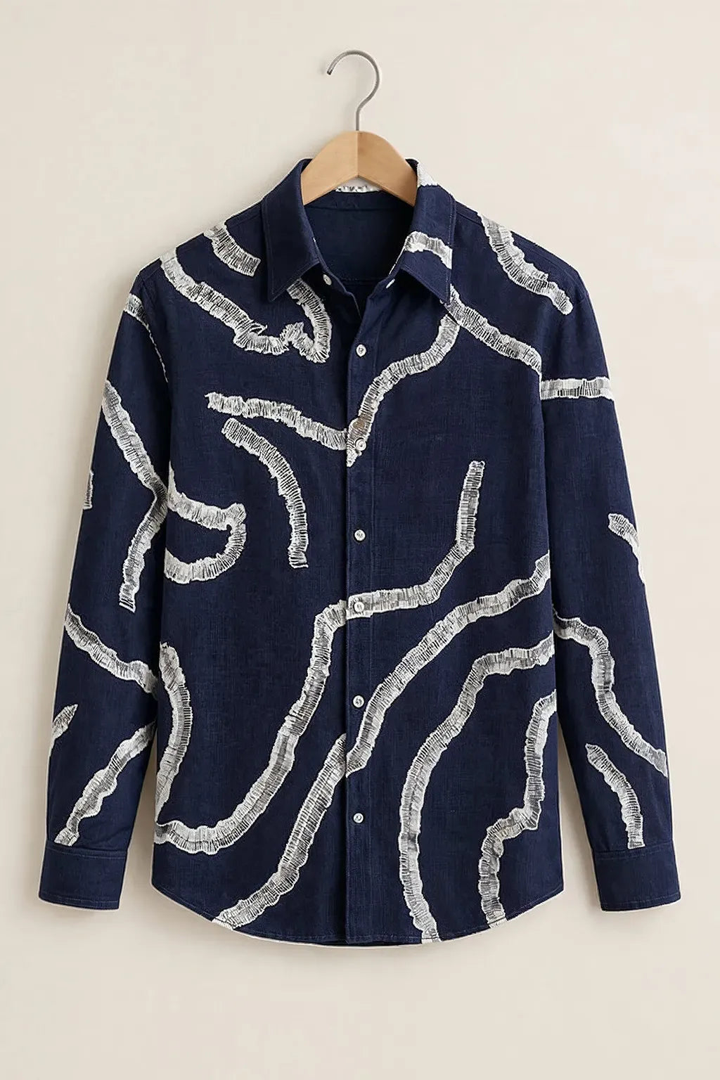 Spretix Men's Premium Abstract Embroidered Casual Full Sleeve Shirt