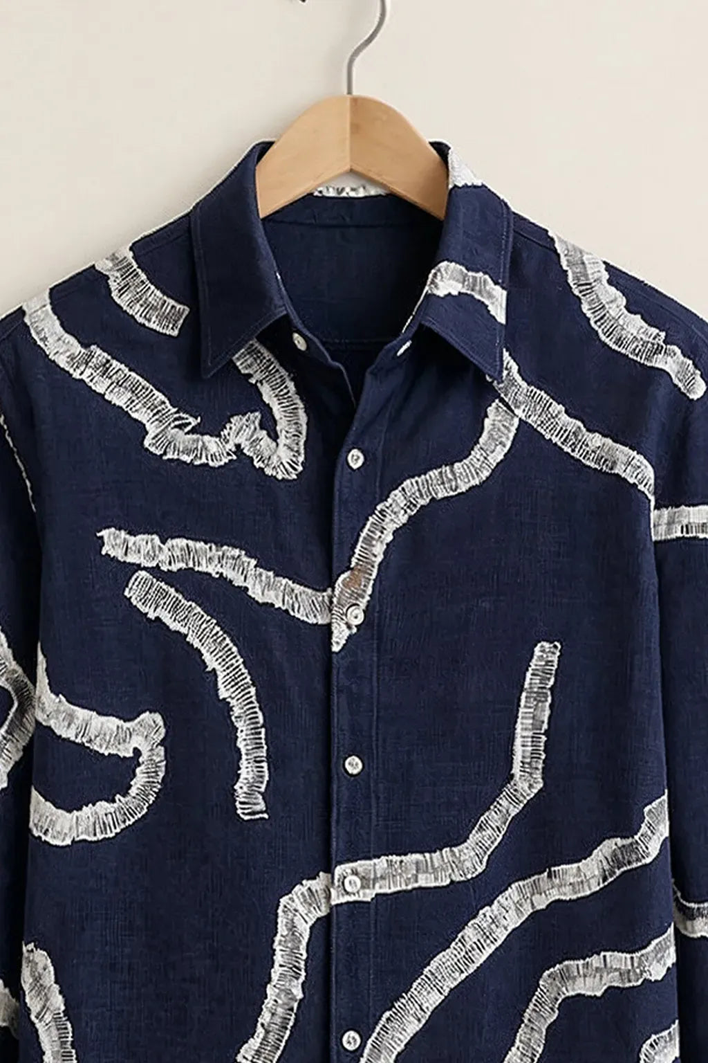 Spretix Men's Premium Abstract Embroidered Casual Full Sleeve Shirt